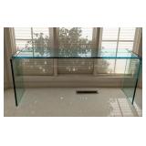 DR - Modern Glass Console Table with Chrome Accents