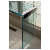 DR - Modern Glass Console Table with Chrome Accents