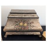 ML - Set of 3 Decorative Trinket and Jewelry Boxes Ardley Hall Painted Floral and Ornate Gold Designs