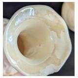 ML - Vintage Belleek Ireland Cream Porcelain Vase and Creamer Set