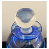K - MMA Blown Glass Perfume Bottle Museum of Modern Art Blue Swirl
