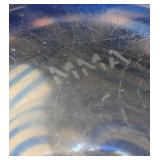 K - MMA Blown Glass Perfume Bottle Museum of Modern Art Blue Swirl