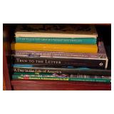 LL - Wood Bookcase with Large Collection of Books and Novels