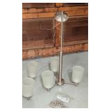 ML - Set of 3 Brushed Nickel Light Fixtures with Frosted Glass Shades