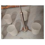 ML - Set of 3 Brushed Nickel Light Fixtures with Frosted Glass Shades