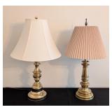 ML - Pair of Mismatched Brass Table Lamps