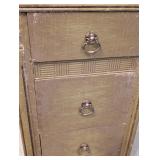 G - Vintage Green Painted Wooden Vanity Desk with Drawers