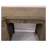 G - Vintage Green Painted Wooden Vanity Desk with Drawers