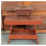 G - Vintage Wood Bench and Small Stool