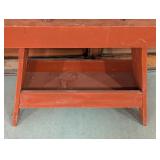 G - Vintage Wood Bench and Small Stool