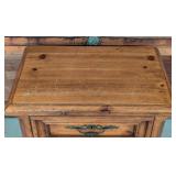 G - Vintage Wooden 2-Drawer Nightstand with Brass Handles