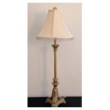 ML - Ornate Table Lamp with Fabric Shade and Decorative Base