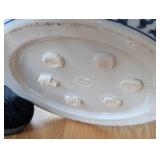 ML - Blue and White Ceramic Umbrella Holder with Floral Pattern, 19 Inch