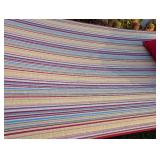 Y - Hatteras Hammocks Striped Fabric Hammock with Stand and Pillow