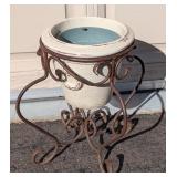 G - Outdoor Metal Garden Set with Trellises, Armillary, and Planter Stands