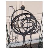 G - Outdoor Metal Garden Set with Trellises, Armillary, and Planter Stands