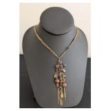 DR - Alexis Bittar Mixed Chain Necklace with Bead and Tassel Pendant