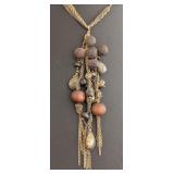 DR - Alexis Bittar Mixed Chain Necklace with Bead and Tassel Pendant