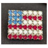 DR - Set of 5 Bauer Rhinestone Brooches - Hat, Ice Cream, Flags, and Clover