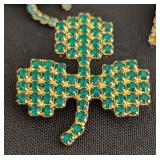 DR - Set of 5 Bauer Rhinestone Brooches - Hat, Ice Cream, Flags, and Clover