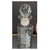 K - Vintage Glass Perfume Bottle Collection with Vanity Mirror Tray