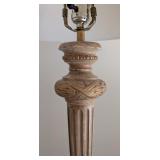 ML - Traditional Table Lamp with Pleated Shade and Distressed Base