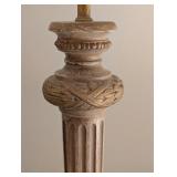 ML - Traditional Table Lamp with Pleated Shade and Distressed Base