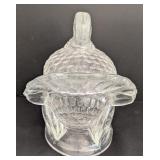 ML - Vintage L. E. Smith Handmade Glass Turkey Covered Dish