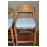 LL - Set of 3 Shafer Commercial Counter Height Stools with Light Wood Frame