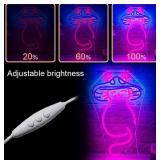 Neon Cat Sign with Mushroom Hat - Dimmable Wall Decor - Brand New