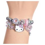 Hello Kitty Silver Tone Charm Bangle Bracelet - Brand New