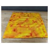 Macaroni and Cheese Print Throw Pillow Cover, 16.75 Inch Square - Brand New