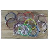 12 Pairs Large Colorful Hoop Earrings - Brand New