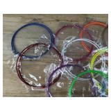 12 Pairs Large Colorful Hoop Earrings - Brand New