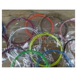 12 Pairs Large Colorful Hoop Earrings - Brand New