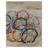 21 Beaded Elastic Bracelets & 3 Unicorn BFF Necklaces - Brand New