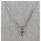 Sterling Silver Tiny Cross Necklace 15 Inch - Brand New