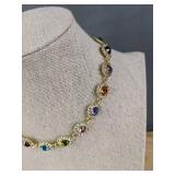 Colorful Crystal Choker Necklace - Brand New
