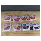 12 Round 8 Inch Folding Hand Fans, Assorted Designs - Brand New