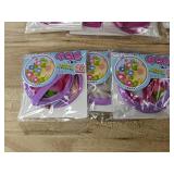 12 Round 8 Inch Folding Hand Fans, Assorted Designs - Brand New