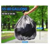 150 Reli 55-60 Gallon Trash Bags, Black $50 Retail - Brand New