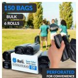 150 Reli 55-60 Gallon Trash Bags, Black $50 Retail - Brand New