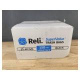 150 Reli 55-60 Gallon Trash Bags, Black $50 Retail - Brand New