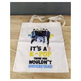 K-Pop Canvas Tote Bag with Straps - Brand New