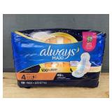 28 Always Maxi Pads Size 4 Overnight Flexi-Wings - Brand New