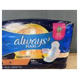 28 Always Maxi Pads Size 4 Overnight Flexi-Wings - Brand New