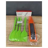 6 Kitchen Tools: Spatulas, Cheese Grater, Digital Meat Thermometer - Brand New
