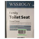 WSSROGY Family Toilet Seat with Toddler Seat, Slow Close, White - Brand New
