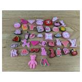 40 Designer Style Shoe Croc Charms, Pink Themed - Brand New