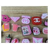 40 Designer Style Shoe Croc Charms, Pink Themed - Brand New